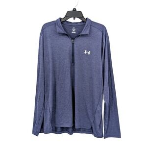 Athletic Performance Quarter Zip Pullover Sz L Navy Workout Running Under Armour
